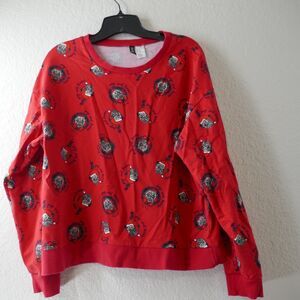 H&M Divided Pugs & Kisses Christmas Sweatshirt Women’s XL Red Ugly Sweater